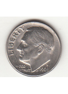 1969 - 10 Cents (Dime) Rame-nickel Dollaro Stati Uniti Roosevelt  Dime FDC